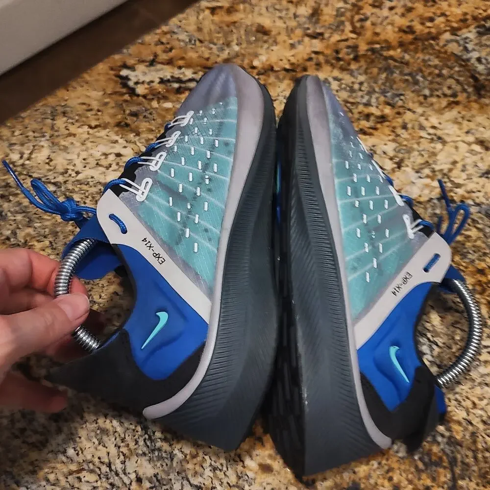 Rare Nike EXP-X14 Sneakers Blue Size 8.5 ID A01554-005 Black Soles 2018